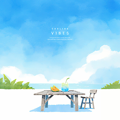 PSD 식물 구름 바다 일러스트 자연 하늘 수채화 수박 사람없음 물 파란색 여름풍경 칵테일 시원함 나무의자 감성 나무탁자 냉음료 수평선 청량 국내일러스트 자연요소 음료 컬러 컨셉 의자 과일 탁자 주류 풍경 목재 생태계 파일형식 여름_계절