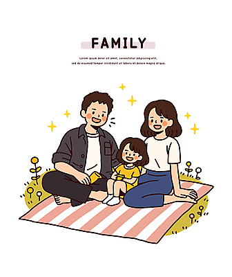 전신 여자 남자 꽃 어린이 일러스트 가족 미소 소녀 잔디 성인 세명 반짝임 소풍 화목 돗자리 가부좌 가정의달 국내일러스트 일러캐릭터 AI파일 식물 캐릭터 컨셉 관계 모션 표정 사람 앉기 야외활동 5월 파일형식 벡터