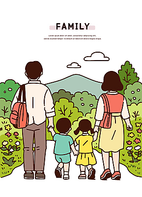 전신 나무 구름 여자 남자 꽃 어린이 가방 일러스트 가족 산 미소 소녀 소년 잔디 여러명 성인 뒷모습 걷기 손잡기 화목 산책 산책로 오솔길 가정의달 국내일러스트 일러캐릭터 AI파일 자연요소 식물 캐릭터 잡화 길 뷰포인트 다수 컨셉 관계 모션 휴식 표정 사람 5월 파일형식 벡터