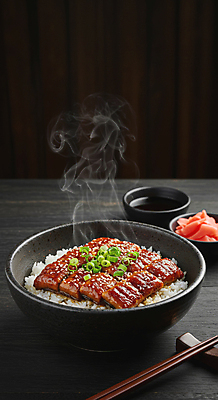 JPG 편집이미지 그릇 한식 젓가락 탁자 여름음식 사람없음 수증기 보양식 장어구이 생강초절임 장어덮밥 젓가락받침대 편집실사 AI포토 AI콘텐츠 식기 음식 가구 수저 장어 CG 덮밥 생선요리 몸보신 수저받침대 절임 파일형식 여름_계절