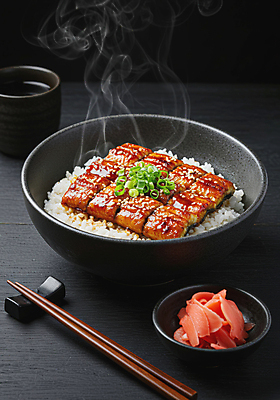 JPG 편집이미지 그릇 한식 젓가락 여름음식 사람없음 수증기 물컵 보양식 장어구이 생강초절임 장어덮밥 젓가락받침대 편집실사 AI포토 AI콘텐츠 식기 음식 수저 컵 장어 CG 덮밥 생선요리 몸보신 수저받침대 절임 파일형식 여름_계절