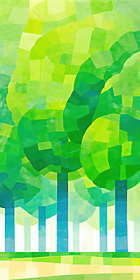 JPG 나무 일러스트 자연 수채화 사람없음 연두색 여름풍경 숲속 감성 국내일러스트 AI일러스트 AI콘텐츠 식물 컨셉 풍경 초록색 숲 생태계 파일형식 여름_계절