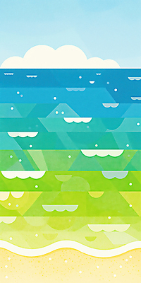 JPG 구름 물결 하늘색 일러스트 자연 하늘 수채화 해변 사람없음 연두색 모래사장 여름풍경 감성 국내일러스트 AI일러스트 AI콘텐츠 자연요소 바다 컨셉 풍경 초록색 파란색 생태계 파일형식 여름_계절