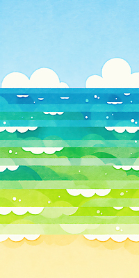 JPG 구름 물결 하늘색 일러스트 자연 하늘 수채화 해변 사람없음 연두색 모래사장 여름풍경 감성 국내일러스트 AI일러스트 AI콘텐츠 자연요소 바다 컨셉 풍경 초록색 파란색 생태계 파일형식 여름_계절