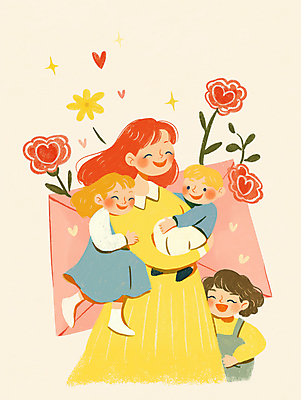 JPG 전신 여자 남자 꽃 어린이 잎 일러스트 편지봉투 매달리기 사랑 웃음 들기 소녀 소년 여러명 상반신 성인 반짝임 하트 연노랑색 국내일러스트 AI일러스트 AI콘텐츠 모양 식물 감정 다수 모션 봉투 표정 사람 노란색 편지 파일형식