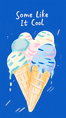 JPG 일러스트 사람없음 여름 파란색 시원함 아이스크림콘 콘아이스크림 국내일러스트 AI일러스트 AI콘텐츠 녹이기 계절 컬러 모션 아이스크림 콘 파일형식