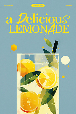 PSD 편집이미지 음료 하늘색 잎 잔 수채화 빨대 사람없음 시원함 레몬 레모네이드 슬라이스 이미지편집 식물 식기 과일 파란색 에이드 파일형식