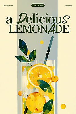 PSD 편집이미지 음료 잎 잔 수채화 빨대 사람없음 시원함 레몬 레모네이드 슬라이스 연노랑색 이미지편집 식물 식기 과일 노란색 에이드 파일형식