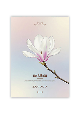 PSD 템플릿 카드템플릿 수채화 사람없음 컬러풀 나뭇가지 초대장 목련 이미지템플릿 나무 꽃 컬러 카드_감사 파일형식