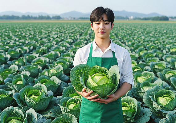 JPG 편집이미지 남자 농업 하늘 한명 미소 들기 성인 농가 앞치마 농촌 신선 배추 특산물 배추밭 의료성형뷰티 성인남자한명만 산지직송 편집실사 AI인물포토 AI콘텐츠 1 산업 밭 채소 모션 표정 사람 농장 시골 CG 남자한명만 성인남자만 파일형식 직송 AI포토