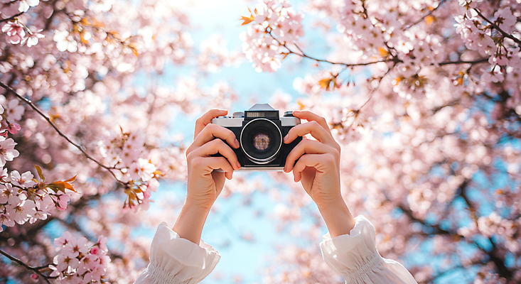 JPG 편집이미지 손 휴식 들기 신체부위 햇빛 카메라 봄풍경 벚꽃 벚나무 감성 편집실사 AI인물포토 AI콘텐츠 나무 꽃 컨셉 모션 사람 풍경 전자제품 태양 봄 CG 파일형식 AI포토