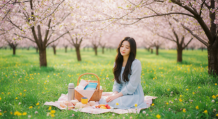 JPG 전신 편집이미지 공원 여자 음식 꽃밭 한명 미소 앉기 잔디 성인 눈감음 봄풍경 벚나무 돗자리 감성 손모으기 보온병 봄소풍 소풍바구니 의료성형뷰티 성인여자한명만 편집실사 AI인물포토 AI콘텐츠 나무 식물 1 공공시설 꽃 컨셉 모션 표정 사람 풍경 손짓 소풍 바구니 봄 벚꽃 CG 여자한명만 성인여자만 파일형식 AI포토