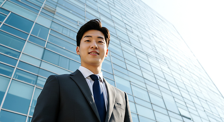 JPG 편집이미지 남자 로우앵글 한명 미소 정장 빌딩 상반신 성인 야외 비즈니스라이프 햇빛 구직 비즈니스맨 신입사원 의료성형뷰티 성인남자한명만 사회초년생 편집실사 AI인물포토 AI콘텐츠 1 라이프스타일 옷 뷰포인트 컨셉 비즈니스 표정 사람 건물 태양 직장인 CG 남자한명만 성인남자만 파일형식 AI포토