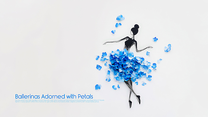 전신 PSD 편집이미지 드레스 여자 꽃잎 실루엣 종이 예술 한명 성인 파란색 손들기 발레리나 창의성 성인여자한명만 이미지편집 1 옷 꽃 컬러 모션 촬영기법 사람 발레 여자한명만 성인여자만 파일형식