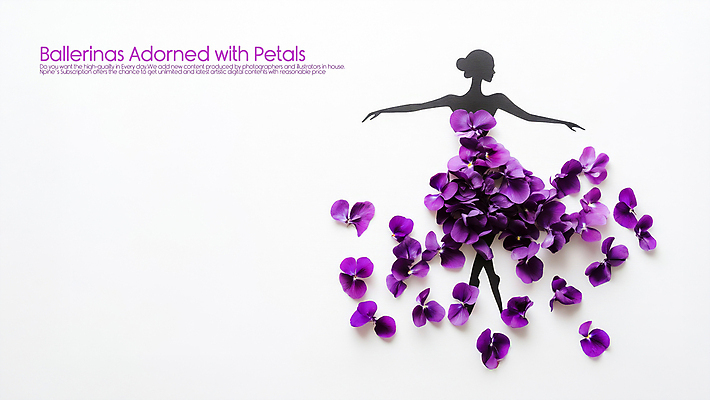 전신 PSD 편집이미지 드레스 여자 꽃잎 실루엣 종이 예술 한명 성인 손들기 보라색 발레리나 창의성 성인여자한명만 이미지편집 1 옷 꽃 컬러 모션 촬영기법 사람 발레 여자한명만 성인여자만 파일형식
