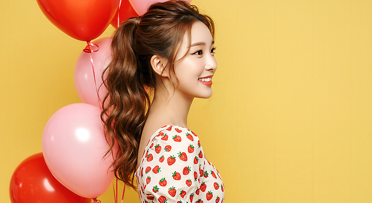 JPG 모델 편집이미지 여자 한명 미소 상반신 성인 노란색 풍선 의료성형뷰티 성인여자한명만 편집실사 AI인물포토 AI콘텐츠 1 컬러 표정 사람 CG 여자한명만 성인여자만 파일형식 AI포토