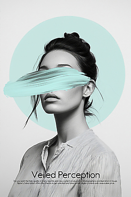 PSD 모델 편집이미지 여자 얼굴 하늘색 흑백 한명 상반신 성인 뷰티 페인트 눈가림 원형 성인여자한명만 이미지편집 도형 1 촬영기법 사람 신체부위 파란색 가림 여자한명만 성인여자만 파일형식