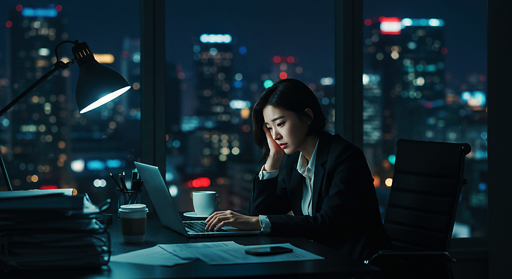 JPG 편집이미지 여자 야경 창문 스트레스 직장 피곤 한명 앉기 성인 노트북 도시풍경 어둠 턱괴기 스탠드 타이핑 비즈니스우먼 책상 문서 보케 야근 테이크아웃컵 의료성형뷰티 성인여자한명만 편집실사 AI인물포토 AI콘텐츠 1 가구 컨셉 회사 비즈니스 모션 조명 사람 풍경 컵 전자제품 도시 업무 직장인 야간 CG 여자한명만 성인여자만 파일형식 풍경_경치 AI포토