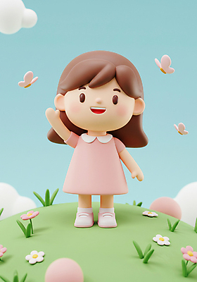 JPG 전신 구름 편집이미지 여자 꽃 어린이 나비 자연 하늘 3D캐릭터 한명 미소 소녀 손들기 어린이날 손인사 가정의달 소녀한명만 편집3D AI컴퓨터그래픽 AI콘텐츠 자연요소 식물 캐릭터 1 기념일 곤충 모션 표정 사람 3D 인사 5월 생태계 여자한명만 소녀만 파일형식