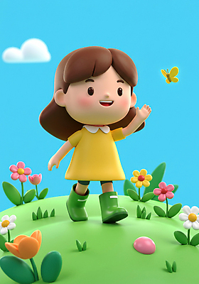 JPG 전신 구름 편집이미지 여자 꽃 어린이 나비 자연 하늘 3D캐릭터 한명 미소 소녀 잔디 손들기 어린이날 가정의달 손뻗기 소녀한명만 편집3D AI컴퓨터그래픽 AI콘텐츠 자연요소 식물 캐릭터 1 기념일 곤충 모션 표정 사람 3D 5월 생태계 여자한명만 소녀만 파일형식