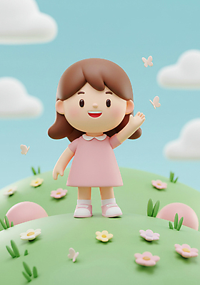 JPG 전신 구름 편집이미지 여자 꽃 어린이 나비 자연 하늘 3D캐릭터 한명 미소 소녀 손들기 어린이날 손인사 가정의달 소녀한명만 편집3D AI컴퓨터그래픽 AI콘텐츠 자연요소 식물 캐릭터 1 기념일 곤충 모션 표정 사람 3D 인사 5월 생태계 여자한명만 소녀만 파일형식