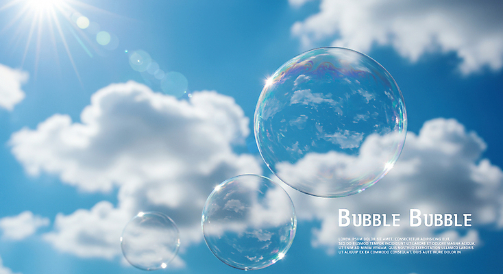 PSD 구름 편집이미지 하늘색 하늘 사람없음 햇빛 투명 비눗방울 떠있는 화창 청량 이미지편집 자연요소 모션 날씨 파란색 태양 파일형식