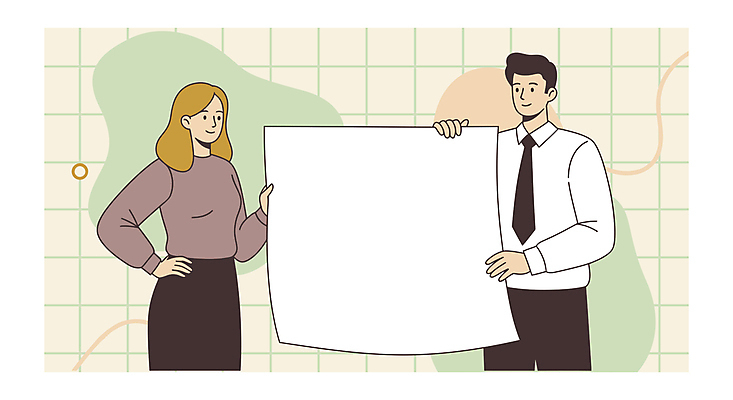 여자 남자 허리손 일러스트 미소 들기 정장 성인 두명 팻말 전문직 법률가 성인만 국내일러스트 AI파일 직업 옷 포즈 모션 프레임 표정 사람 파일형식 벡터