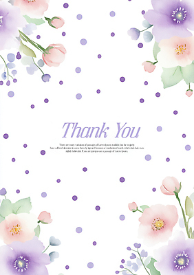 PSD 편집이미지 잎 꽃백그라운드 수채화 사랑 사람없음 보라색 물방울무늬 감사카드 꽃봉오리 감사 카피스페이스 이미지편집 식물 꽃 감정 컬러 백그라운드 무늬 카드_감사 공백 파일형식