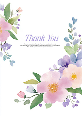 PSD 편집이미지 잎 사랑 사람없음 보라색 감사카드 꽃봉오리 감사 카피스페이스 이미지편집 식물 꽃 감정 컬러 카드_감사 공백 파일형식