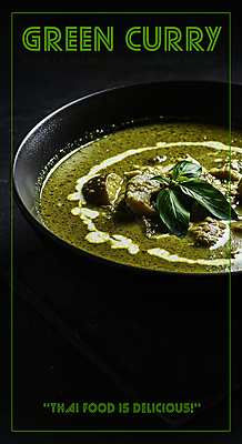 PSD 편집이미지 그릇 요리 사람없음 초록색 검은색 전통음식 매움 카레 바질 태국음식 맛있는 이미지편집 전통 식기 음식 컬러 맛 동양음식 파일형식