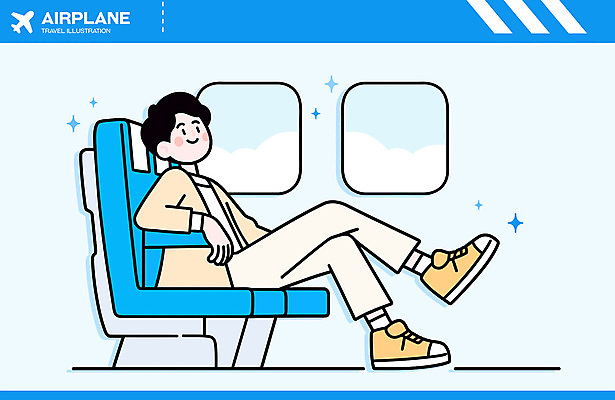 전신 구름 남자 행복 여행 하늘색 의자 일러스트 창문 하늘 비행기 한명 미소 앉기 성인 반짝임 청춘 다리꼬기 기내 성인남자한명만 국내일러스트 AI파일 자연요소 1 감정 가구 컨셉 항공교통 모션 대중교통 표정 사람 파란색 공공장소 남자한명만 성인남자만 파일형식 벡터