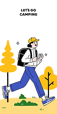 전신 나무 여자 행복 일러스트 배낭 아웃도어 한명 미소 잔디 성인 반짝임 걷기 캠핑 하이킹 숲 힐링 캡모자 성인여자한명만 혼행 국내일러스트 AI파일 식물 모자_잡화 1 감정 가방 모션 레저 표정 사람 신조어 약어 여자한명만 성인여자만 파일형식 벡터