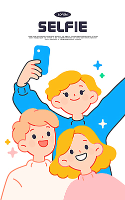 여자 남자 일러스트 미소 들기 상반신 성인 세명 친구 반짝임 스마트폰 우정 만세 셀프카메라 즐거움 성인만 국내일러스트 AI파일 감정 관계 모션 표정 사람 핸드폰 스마트기기 사진촬영 파일형식 벡터