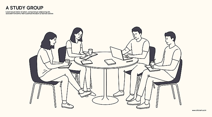 전신 여자 남자 커피 의자 라인일러스트 일러스트 탁자 미소 앉기 여러명 성인 책 노트북 스터디 검은색 모임 다리꼬기 타이핑 잡기 그룹 라인아트 베이지색 성인만 국내일러스트 AI파일 음료 선 컬러 가구 다수 모션 표정 사람 전자제품 학습 파일형식 벡터