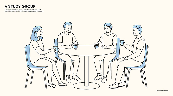 전신 여자 남자 커피 의자 라인일러스트 일러스트 탁자 미소 들기 앉기 여러명 성인 스터디 모임 그룹 라인아트 테이크아웃컵 성인만 연노랑색 국내일러스트 AI파일 음료 선 가구 다수 모션 표정 사람 컵 학습 노란색 파일형식 벡터