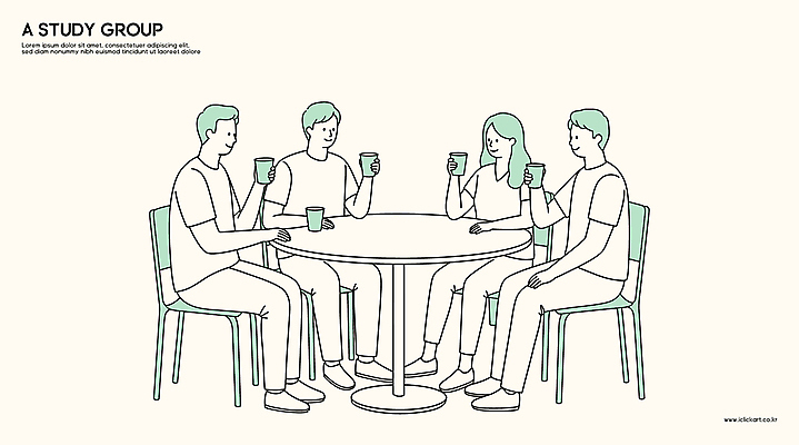 전신 여자 남자 커피 의자 라인일러스트 일러스트 탁자 미소 들기 앉기 여러명 성인 컵 스터디 모임 그룹 라인아트 성인만 연노랑색 국내일러스트 AI파일 식기 음료 선 가구 다수 모션 표정 사람 학습 노란색 파일형식 벡터