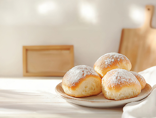 JPG 편집이미지 접시 액자 식탁 도마 따뜻함 사람없음 햇빛 천 브런치 베이지색 브리오슈 맛있는 편집실사 AI포토 AI콘텐츠 식기 빵 컬러 탁자 주방용품 태양 식사 직물 CG 파일형식