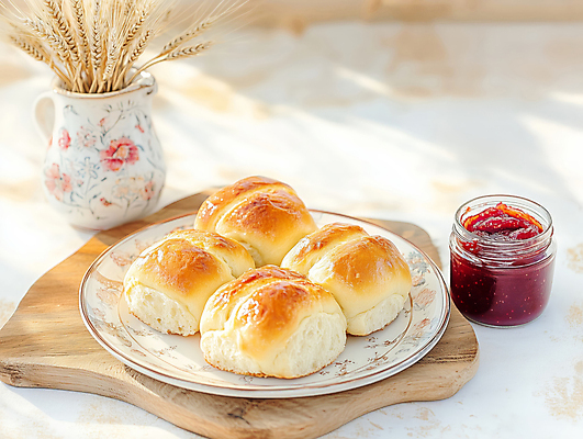 JPG 식물 편집이미지 접시 화분 식탁 도마 따뜻함 사람없음 햇빛 병 브런치 대리석 딸기잼 베이지색 브리오슈 맛있는 편집실사 AI포토 AI콘텐츠 식기 빵 컬러 재료 탁자 주방용품 태양 식사 잼 CG 파일형식