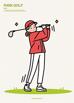 전신 여자 스포츠 일러스트 한명 미소 들기 성인 반짝임 골프채 스윙 골프웨어 활기 캡모자 성인여자한명만 파크골프 일러캐릭터 AI파일 캐릭터 모자_잡화 1 옷 포즈 컨셉 골프 모션 골프용품 표정 사람 여자한명만 성인여자만 파일형식 벡터