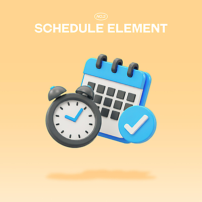 PSD 아이콘 관리 사람없음 3D아이콘 3D 주황색 자명종 달력 시간 계획 체크표시 편집3D 시계 컬러 컨셉 알람 디지털합성 확인 파일형식