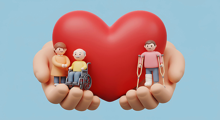 JPG 전신 편집이미지 손 여자 할아버지 노년 남자 사랑 미소 들기 앉기 성인 신체부위 세명 파란색 3D 하트 잡기 휠체어 손모으기 목발 편집3D AI컴퓨터그래픽 AI콘텐츠 모양 감정 컬러 의료기기 모션 표정 사람 손짓 디지털합성 파일형식