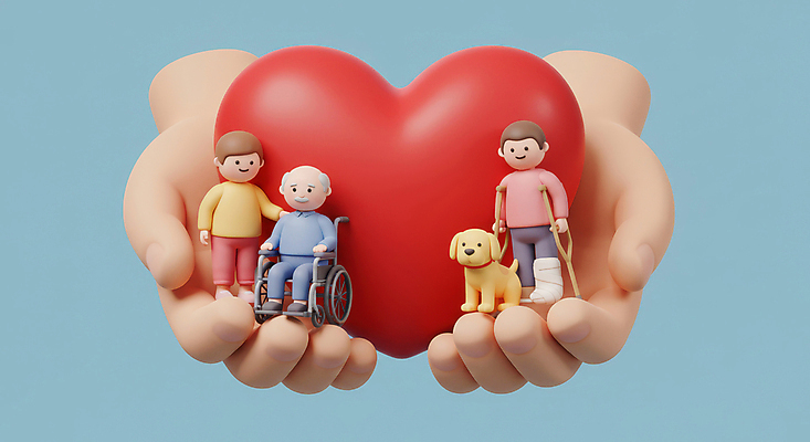 JPG 전신 편집이미지 손 할아버지 노년 남자 사랑 미소 들기 앉기 성인 신체부위 세명 파란색 3D 하트 잡기 강아지 휠체어 개목걸이 목발 남자만 어깨에손 편집3D AI컴퓨터그래픽 AI콘텐츠 모양 감정 컬러 의료기기 모션 표정 사람 반려동물 개 디지털합성 애견용품 파일형식