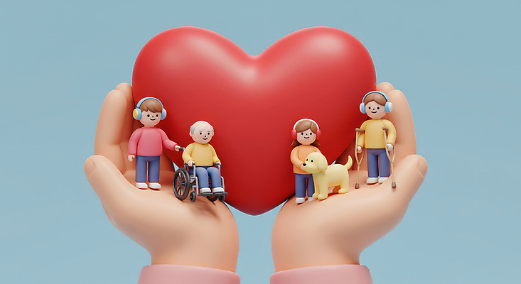 JPG 전신 편집이미지 손 여자 할아버지 노년 남자 어린이 사랑 미소 들기 앉기 소녀 여러명 성인 신체부위 파란색 3D 헤드폰 하트 잡기 강아지 휠체어 목발 편집3D AI컴퓨터그래픽 AI콘텐츠 모양 감정 컬러 음향기기 다수 의료기기 모션 표정 사람 반려동물 개 디지털합성 파일형식