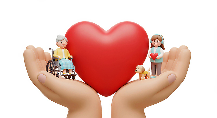 JPG 전신 편집이미지 손 여자 노년 할머니 사랑 미소 들기 앉기 성인 두명 신체부위 3D 헤드폰 하트 강아지 휠체어 여자만 편집3D AI컴퓨터그래픽 AI콘텐츠 모양 감정 음향기기 모션 표정 사람 반려동물 개 디지털합성 파일형식