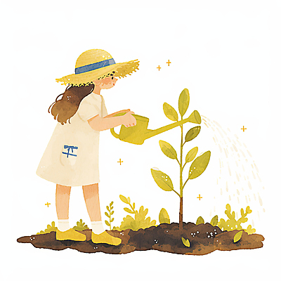 JPG 전신 여자 일러스트 수채화 한명 미소 들기 성인 자연보호 흙 물뿌리개 풀 식목일 물주기 밀짚모자 나무심기 묘목 성인여자한명만 국내일러스트 AI일러스트 AI콘텐츠 나무 식물 모자_잡화 1 기념일 모션 자연 표정 사람 보호 심기 여자한명만 성인여자만 파일형식