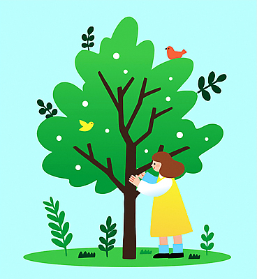 전신 여자 하늘색 잎 일러스트 조류 한명 미소 잔디 성인 손들기 자연보호 식목일 나무심기 묘목 성인여자한명만 국내일러스트 AI파일 나무 식물 동물 1 기념일 모션 자연 표정 사람 파란색 보호 심기 여자한명만 성인여자만 파일형식 벡터
