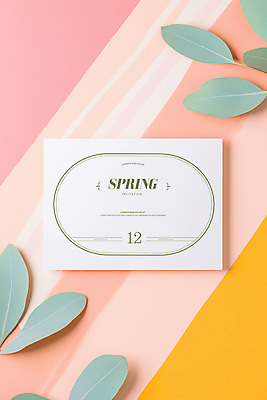 PSD 템플릿 선 분홍색 잎 그림자 사람없음 봄 청첩장 초대장 이미지템플릿 식물 계절 컬러 카드_감사 파일형식