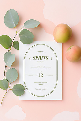 PSD 템플릿 분홍색 잎 그림자 사람없음 봄 청첩장 초대장 복숭아 이미지템플릿 식물 계절 컬러 과일 카드_감사 파일형식