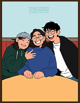 여자 남자 행복 중년 액자 일러스트 가족 안기 청소년 함께함 미소 앉기 세명 화목 어버이날 책상 가정의달 캡모자 안경낌 국내일러스트 AI파일 모자_잡화 기념일 감정 안경 가구 컨셉 관계 모션 표정 사람 성인 5월 파일형식 벡터