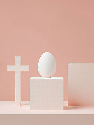 JPG 편집이미지 기독교 분홍색 십자가 사람없음 부활절계란 입체도형 편집실사 AI포토 AI콘텐츠 도형 종교 컬러 부활절 계란 입체 CG 파일형식